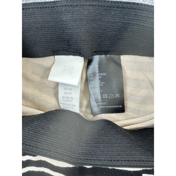 H&M Black & White Zebra Animal Stripe Print Pull-On Maxi Skirt Women's Size XS - Picture 7 of 8